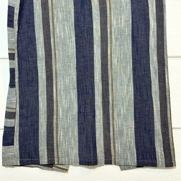 Free People NWT Blue Striped Asymmetrical Wrap Big Sur Midi Skirt Sz 2 - Picture 10 of 12